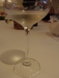 "Elderini" - Martini made with elderflower liquor (served togethr with the olive)